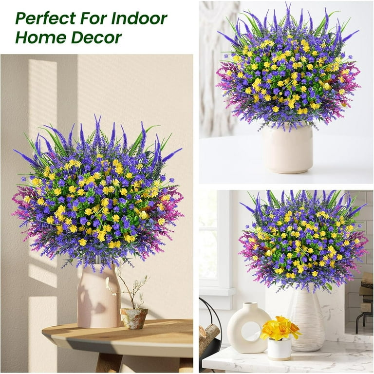 Artificial Plants Outdoor, 20PCS Artificial Flowers, UV Resistant Fake  Flowers, Faux Flowers for Outdoor Planters for Front Porch Pot Decor -  Walmart.com
