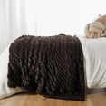 thumbnail image 6 of Battilo Dark Brown Faux Fur Throw Blanket, Double Side Rabbit Fur Blanket for Couch,50"x60", 6 of 7