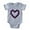 Heather Gray, variant on CafePress - Heart Black Flowers - Cute Infant Baby Football Bodysuit