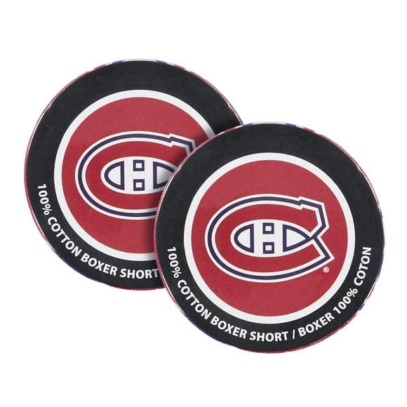 NHL Men's 2-Pack Puck Boxers Shorts - Montreal Canadiens Cotton Underwear L
