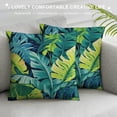 thumbnail image 3 of Creowell Leaves Jungle Pillow Covers Indoor Outdoor Aesthetic Decorative 1PC Short Plush Square Design 12x12in, 3 of 5