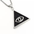 thumbnail image 3 of K-KED Viking Kyle Triangle Horus Eye Stainless Steel Pendant Personalized Necklace, 3 of 5