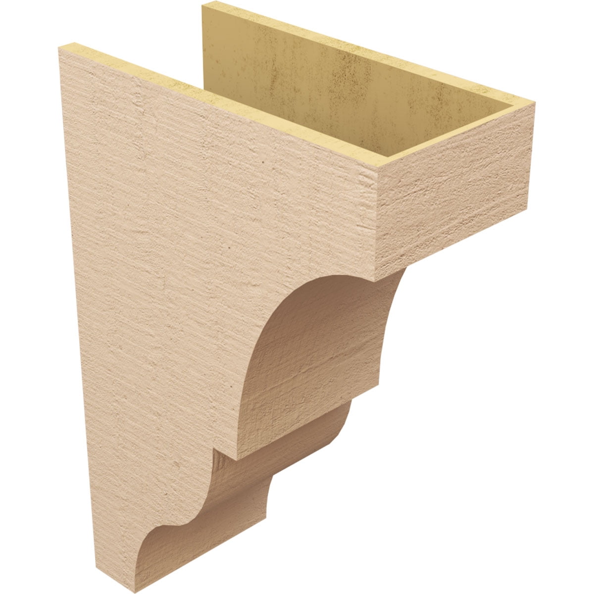 10"W x 20"D x 30"H Classic Asheboro Rough Cedar Woodgrain TimberThane Corbel, Primed Tan