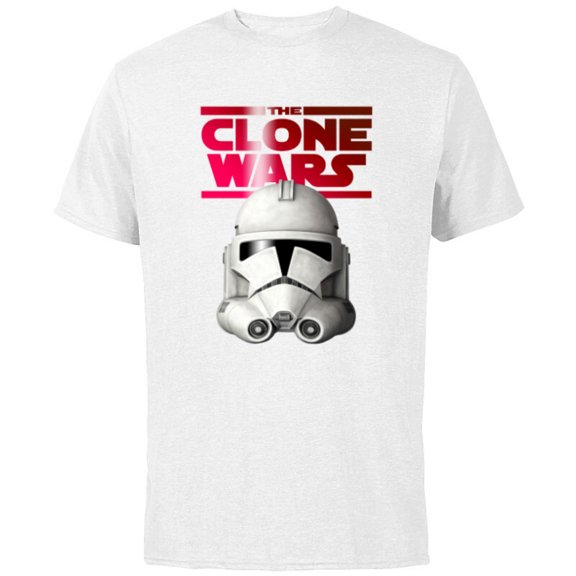 Star Wars The Clone Wars Trooper Helmet - Short Sleeve Cotton T-Shirt for Adults - Customized-White