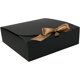 thumbnail image 2 of Paquete de 12, caja de regalo de presentación con forma cuadrada, 16,5 cm x 16,5 cm x 5 cm, fácil montaje, caja negra con lazo, 2 of 4