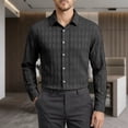 thumbnail image 2 of XIAONU Men Textured Dress Shirt Long Sleeve Button Down Top Sleek Formal Business Work Shirt, 2 of 4