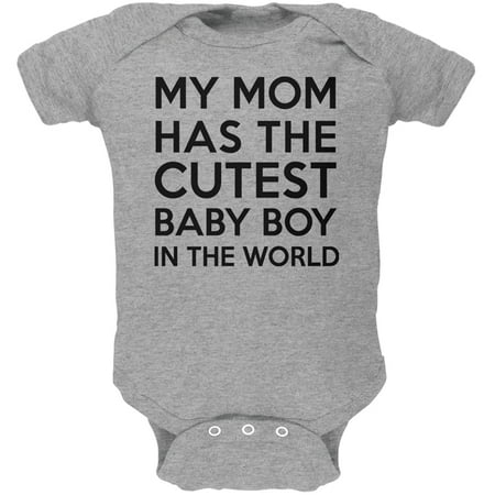 

Old Glory My Mom has the Cutest Baby Boy Short Sleeve Graphic Baby One Piece