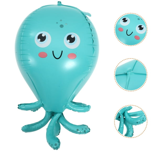 FRCOLOR  Inflatable Octopus Shaped Foil Balloons Tentacle Party Inflation Baby Blue