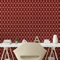 thumbnail image 2 of Ambesonne, Aztec Peel & Stick Wallpaper for Home, Rhombus Pattern Ethnic Vibes, 13"x36", Raspberry and White, 2 of 5