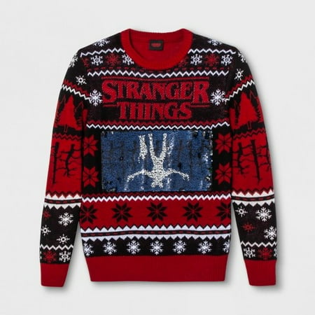 Strangers Things Flip Sequins Sweater - size Adult Mens Large