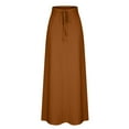 thumbnail image 5 of Aofany Women's Casual Long Maxi Skirt Solid Tie High Waist Relaxed Lounge Skirts on Clearance, 5 of 7