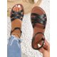 thumbnail image 1 of Fashionable Ankle Strap Sandals For Women, Cross Strap Flat Sandals, 1 of 4