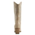 thumbnail image 3 of Soda Women Boots Pointed Toe Low Heel Rhinestone Bling Mid-Calf Western OZIE-S Pale Camel Beige IMSU Suede 7, 3 of 4
