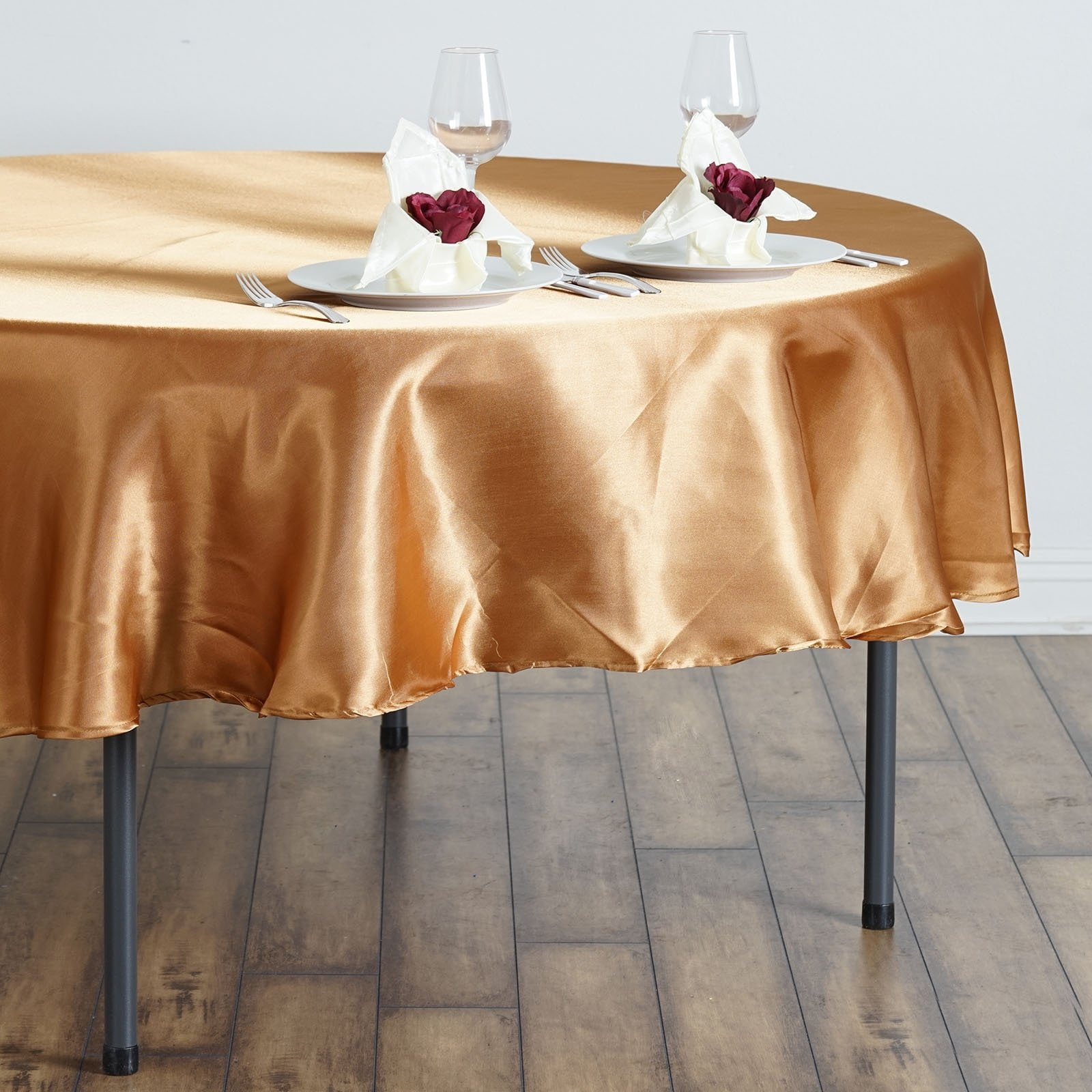 Efavormart 90" Round Satin Tablecloth for Kitchen Dining Catering