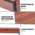 thumbnail image 3 of Escritorio Minimalista de Madera | Color Nogal | para Oficina, Hogar y Recámara | Equipado con Estantes de Almacenamiento | Mayor Durabilidad | Contemporáneo y Moderno, 3 of 7