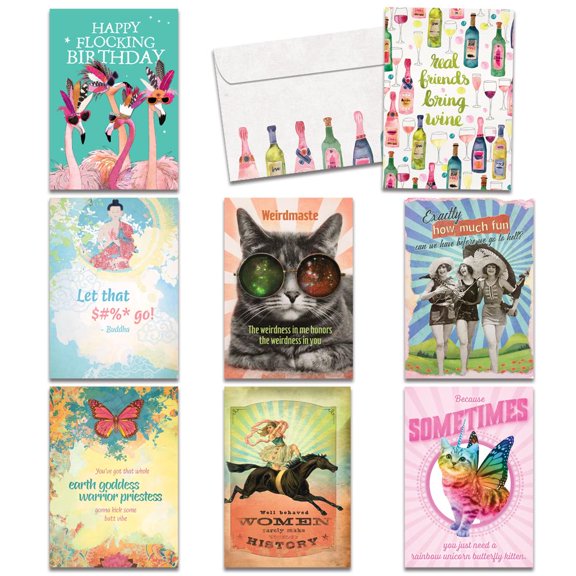 Tree-Free Greetings All Occasion Greeting Card 8 Pack, 5x7, Funny Friendship (GA53657)