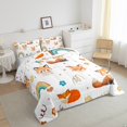 thumbnail image 3 of Feelyou Funny Jungle Fox Queen Comforter Set for Boy, Cartoon Rainbow Bedding Sets, Flower Love Heart Reversible Bedding Comforter Set, Luxury Bedroom Decor, 3 Pieces, 3 of 8