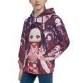 thumbnail image 2 of Anime Nezuko Kamado Youth Hoodie Long Sleeve Pullover Casual Sweatshirt Hooded Boys Girls, 2 of 9