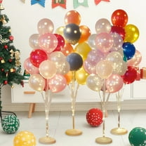 Yhmxh 2 Sets Table Balloon Stand Kit with Lights, Light Up Balloon Holder with 28 Balloons, Floor Balloon Stand Kit with String Light for Christmas Party Decorations, Birthday, Weddings, Anniversary