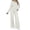 White, variant on DAFPZW Women Two Piece Outfits Sweatsuit Zip Up Sweatshirt Wide Leg Sweatpant Matching Travel Tracksuit Sets