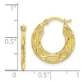 thumbnail image 3 of 10k Patterned Hollow Hoop Earrings in 10k Yellow Gold, 3 of 3