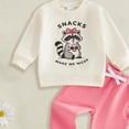thumbnail image 4 of CAICJ98 Toddler Baby Boy Girl Fall Outfit Long Sleeve Letter Print Sweatshirt Pants Set Infant Clothes 6 12 18 24 Months 2T 3T (Beige,6-12 Months), 4 of 4