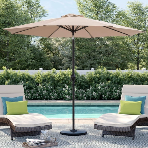 Vineego Beige Market Patio Umbrella, Waterproof, Fade Resistant