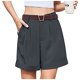 thumbnail image 5 of Pantalones cortos anchos con cintura elástica para mujer - Pantalones cortos de trabajo a medida - Poliéster, S-XXL, 5 of 8