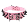 thumbnail image 1 of HEVIRGO Dog Puppy Faux Leather Rivet Spiked Anti-bite Collar Necklace Pet Neck Band, 1 of 10