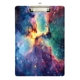 thumbnail image 2 of Plastic Clipboard Acrylic Hanging Clip Board with Gold Low Profile Office School Supplies 12.5x9 Colorful Galaxy with Stars, 2 of 9