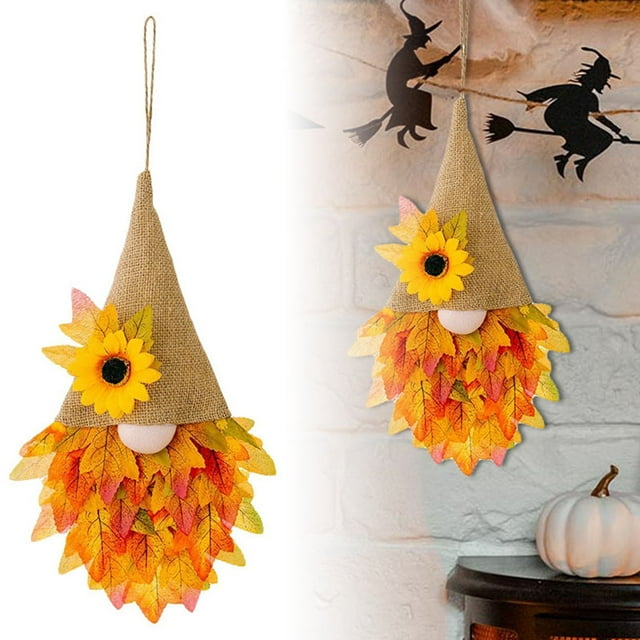 Couronne de Feuilles d'Érable d'Automne pour Décoration de Porte d'Entrée Intérieur et Extérieur