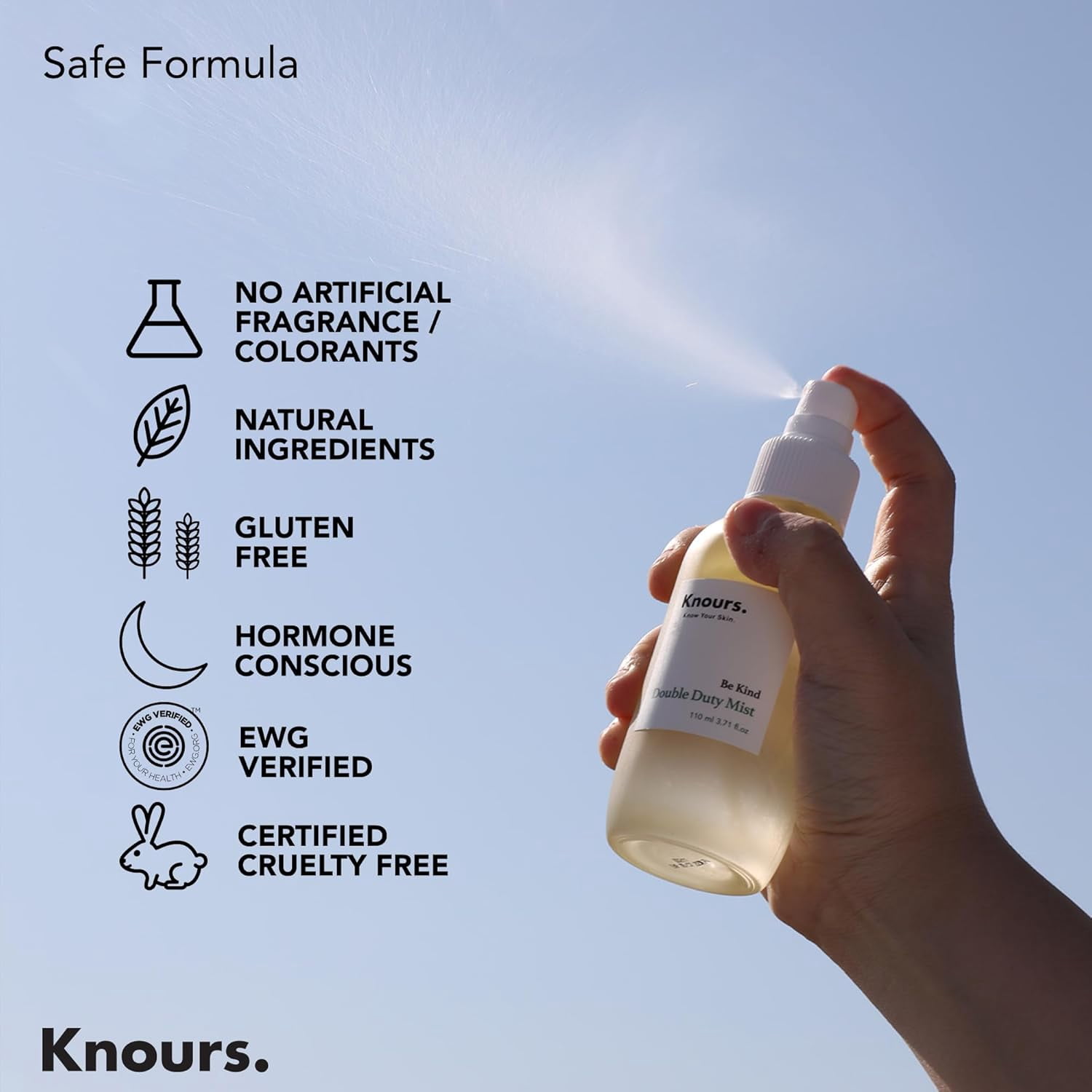 Knours Hydrating Jojoba Oil Vitamin Rich Aloe Vera H2O Facial Mist, 3.72 fl oz