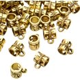 thumbnail image 4 of Aylifu 100pcs Bails Beads, Tibetan Big Hole Bail Tube Bead Loose Spacer Beads Hanger Connector for European Charm Bracelet Jewelry Making,Antique Gold, 4 of 7