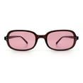 thumbnail image 5 of Womens Rectangular Snug Dad Fashion Thin Plastic Sunglasses Brown - Burgundy, 5 of 8