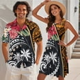 thumbnail image 2 of Jeiento Matching Vacation Outfits for Couples Polynesian Shirt for Men Tropical Coconut Tree Casual Summer Dresses for Women Tiered Plus Size Hawaiian Dress Matching Cruise Outfits for Couples, 2 of 6