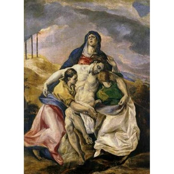 Bentley Global Arts PDX372923SMALL Affiche Pieta Imprimée par El Greco&44; 10 x 14 - Petit