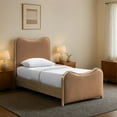 thumbnail image 3 of Meridian Furniture Arvada Cognac Vegan Leather Upholstered Twin Bed, 3 of 8