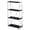 Black Silver, variant on Bookcase, Contemporary Style, White Painted Metal & Natural Wood, Home Office Decor Storage