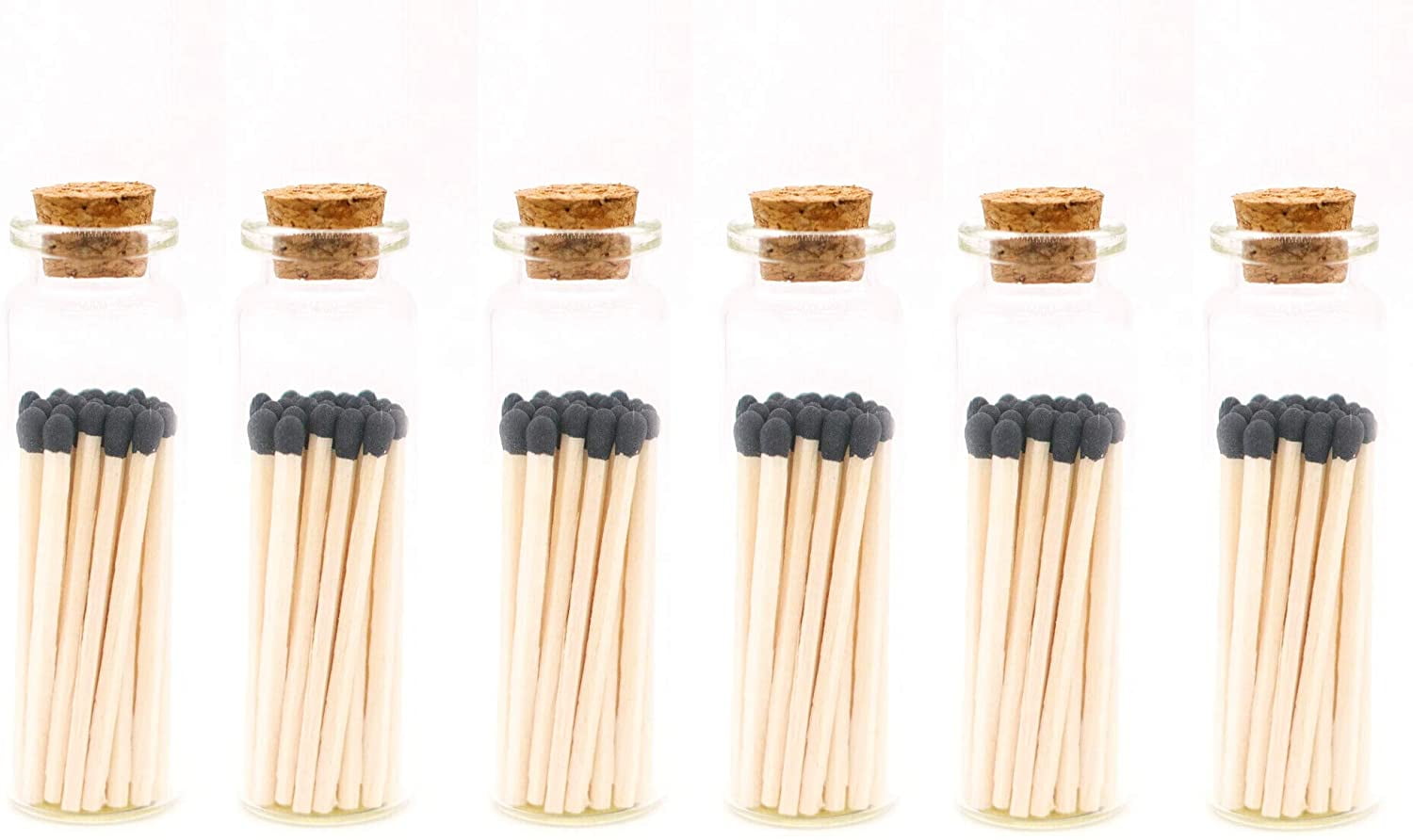 Black Tip Decorative Matches, 120 Small Premium Wooden Matches