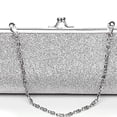 thumbnail image 4 of Fashion Women Glitter Silver Colors Clutch Purse Evening Party Wedding, 4 of 5