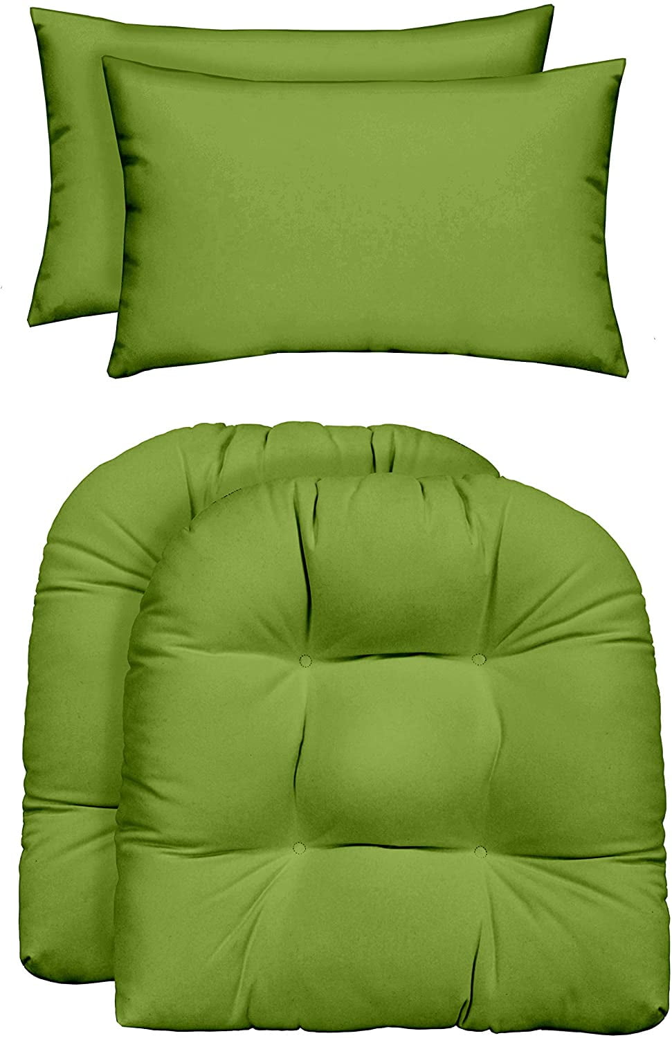 RSH Décor Indoor Outdoor Set of 2 UShape Cushions and 2 Lumbar Pillows