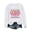 thumbnail image 5 of Wancir Womens' Christmas Sweatshirt Merry and Bright Shirts Plaid Christmas Trees Graphic Pullover Long Sleeve Tops, 5 of 7