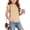 Beige, variant on Girls Solid Color Short Sleeve Top – Soft Casual Shirt with Side Gathered Ruffle Detail and Adjustable Drawstring Waist Black Size 12