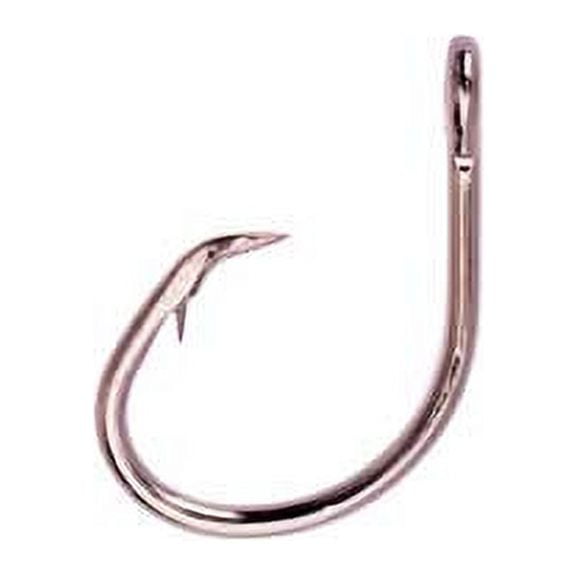 Eagle Claw Lazer Octopus Long Shank Fishing Hook - Offset Up Eye, Platinum Black Finish, Size 6