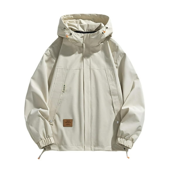 Xzbqbs Mens Lightweight Waterproof Hooded Rain Jacket Outdoor Windbreaker Raincoat Softshell Jacket Flight Jacket for Hiking Travel