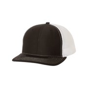 Richardson - Adjustable Snapback Trucker Cap - 112 - Black/ White - Size: OSFM