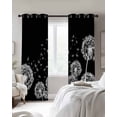 thumbnail image 2 of White Dandelion Blackout Curtains for Bedroom, Thermal Insulated Window Treatment, Spring Flowers Botanical Vintage Black Grommet Top Blackout Draperies and Drapes for Basement 27.5"x39" 2 Panels, 2 of 8