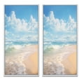 thumbnail image 2 of Designart "Ocean Escape Beach Photo IV" Coastal Beach Framed Wall Art Set Of 2 - Blue Beach Framed Canvas Set For Living Room Decor, 2 of 7