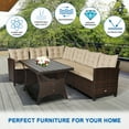 thumbnail image 6 of Gymax 3PCS Rattan Dining Sofa Set w/6 Cushioned Seats Patio Furniture, 6 of 10