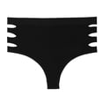 thumbnail image 2 of Women's Plus Size Side Hollow out High Waist Panty Brief Comfy Seamless Underwear Leak Proof Underwear for Women Black M, 2 of 6